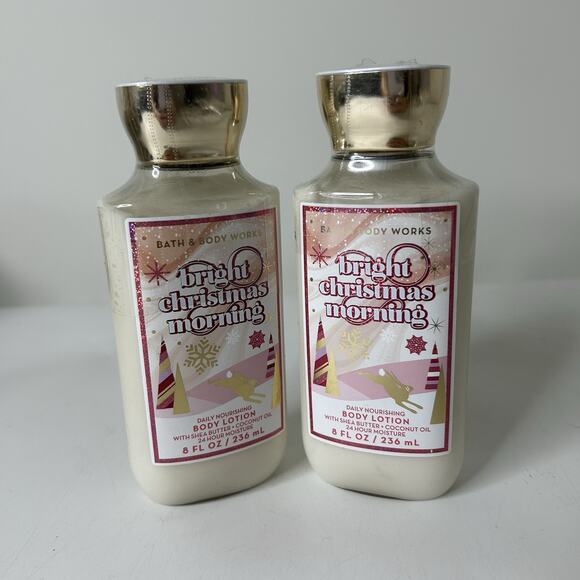 Bath and Body Works Bright Christmas Morning Body Lotion 8 fl oz /236mL Set Of 2 - Picture 1 of 4